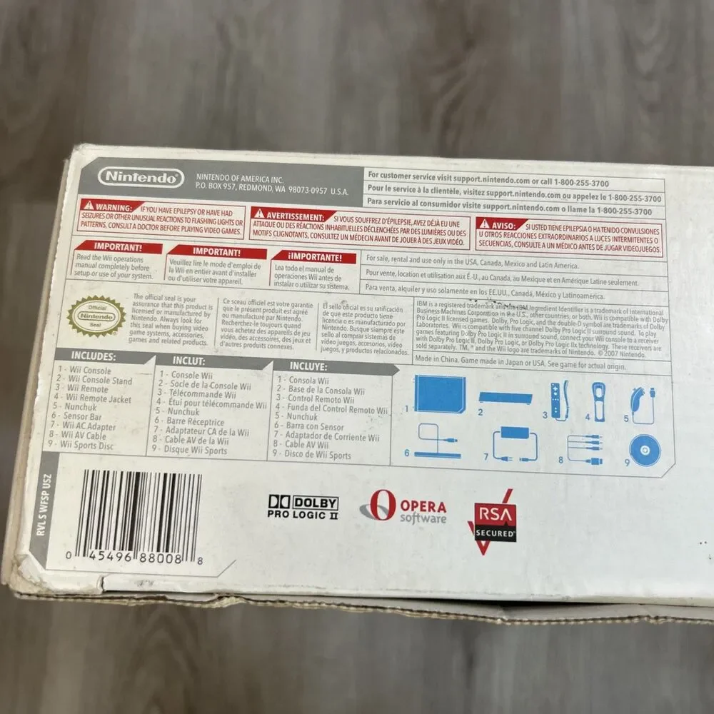 Nintendo Wii White Console Empty Box w/ Inserts BOX ONLY No Console or Tray READ
